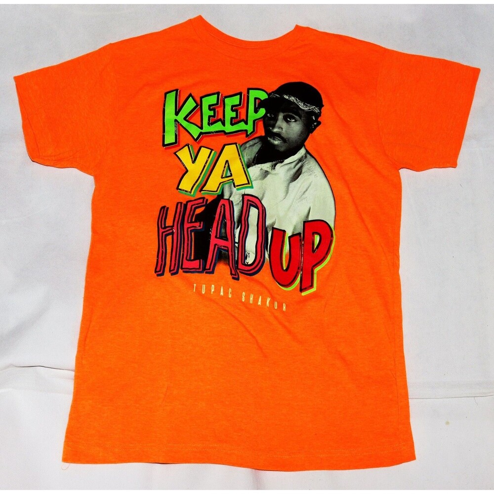 Tupac Shakur T-Shirt Keep Ya Head Up 2Pac Hip Hop Rap Graphic Tee Shirt‎ Size XL